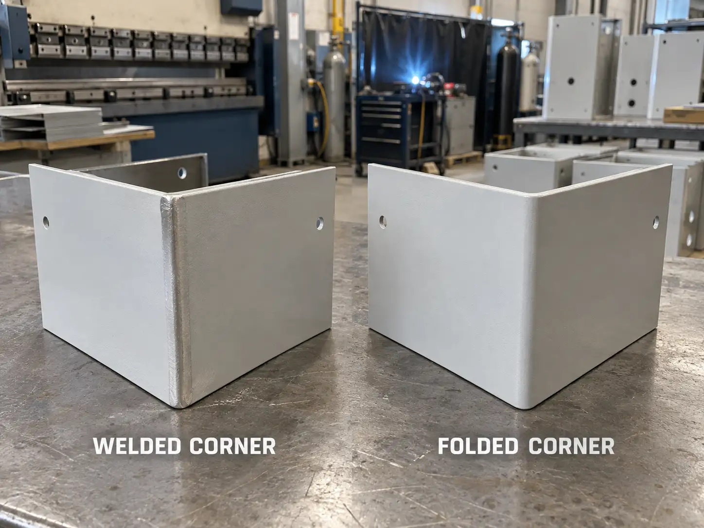Vergleich geschweißter vs. gefalteter Ecken für Metallgehäuse